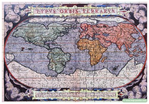 C mh-0514 Wentworth Ortelius World Map Puzzle