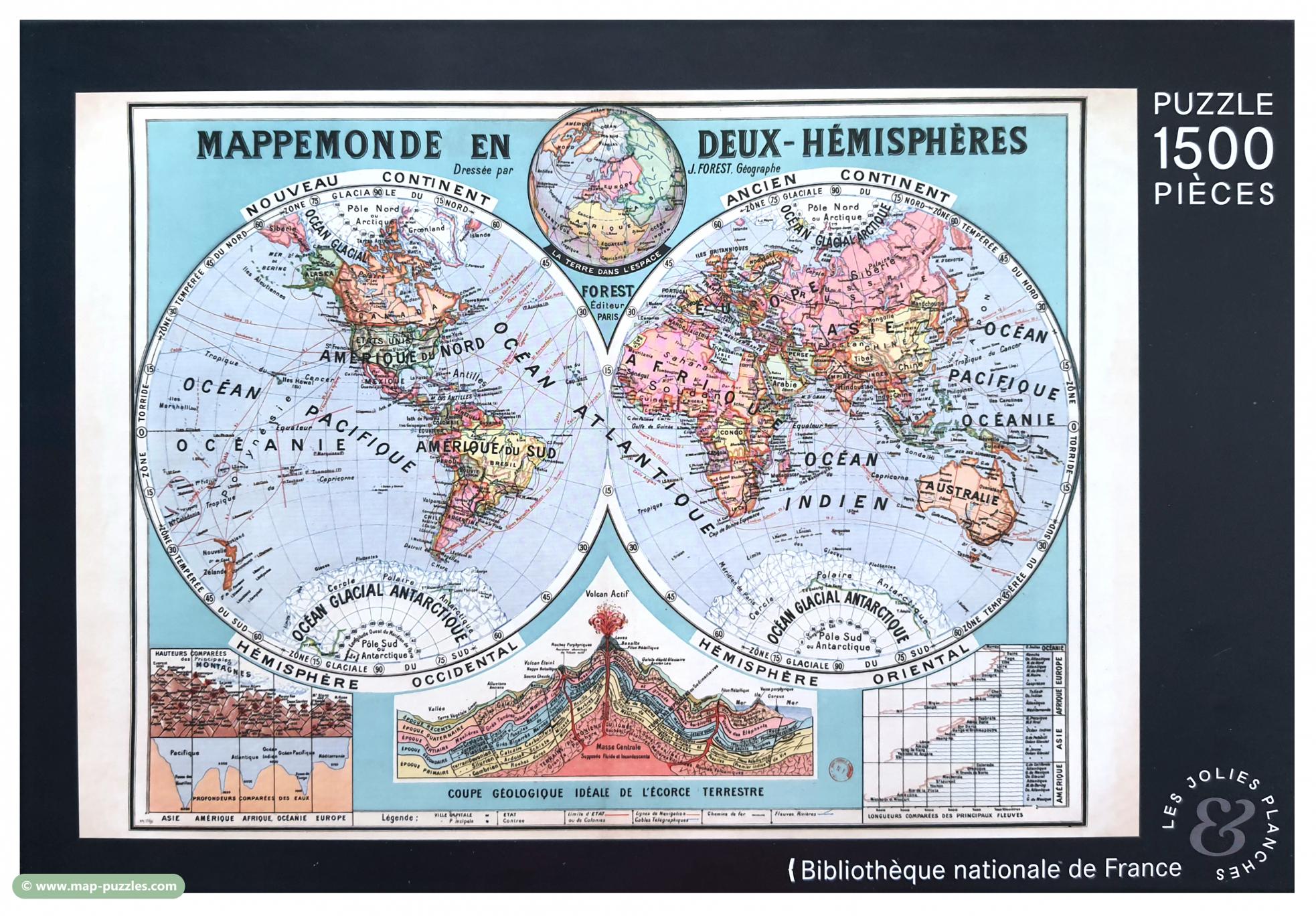C mh-0552 Les-Jolies-Planches World Map Puzzle cpl