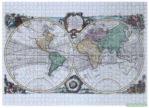 C mh-0563 CakaPuzzles Bowen World Map Puzzle 1729
