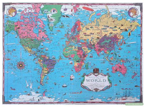 C mh-0593 Michele Wilson Dudley-Chase World Map Puzzle