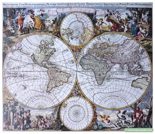 C mh-0663 MSquared-Puzzles Mappe-Monde Geo-Hydrographique Gerard Valk Puzzle